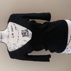 Sexy Deep Neck Black Top  Sz M